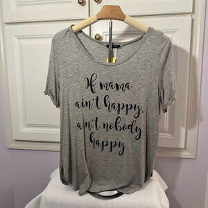 BLVD Women's Grey T-Shirt Size M Classic Short Sleeve‎ Casual Top